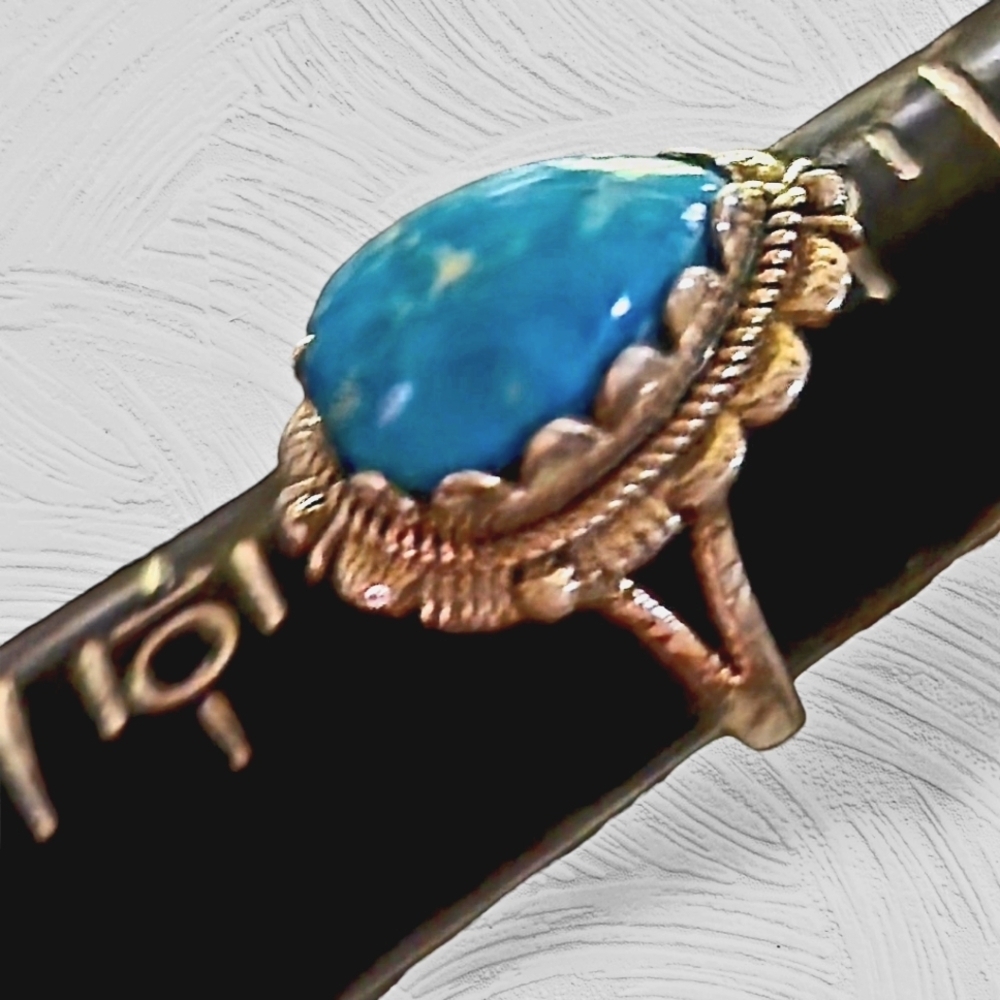 D'Joy Blue Ridge Turquoise Artisan-Crafted Ring - Picture 2 of 6